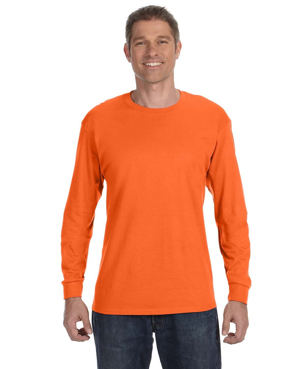 Gildan Adult Heavy Cotton™ Long-Sleeve T-Shirt ORANGE 