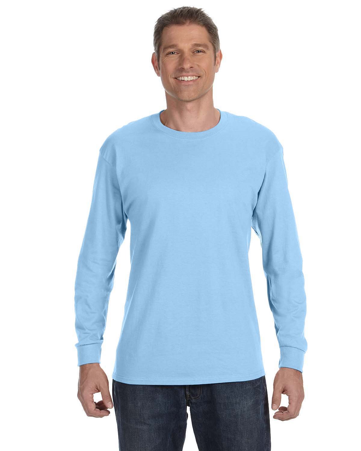 Gildan Adult Heavy Cotton™ Long-Sleeve T-Shirt LIGHT BLUE 