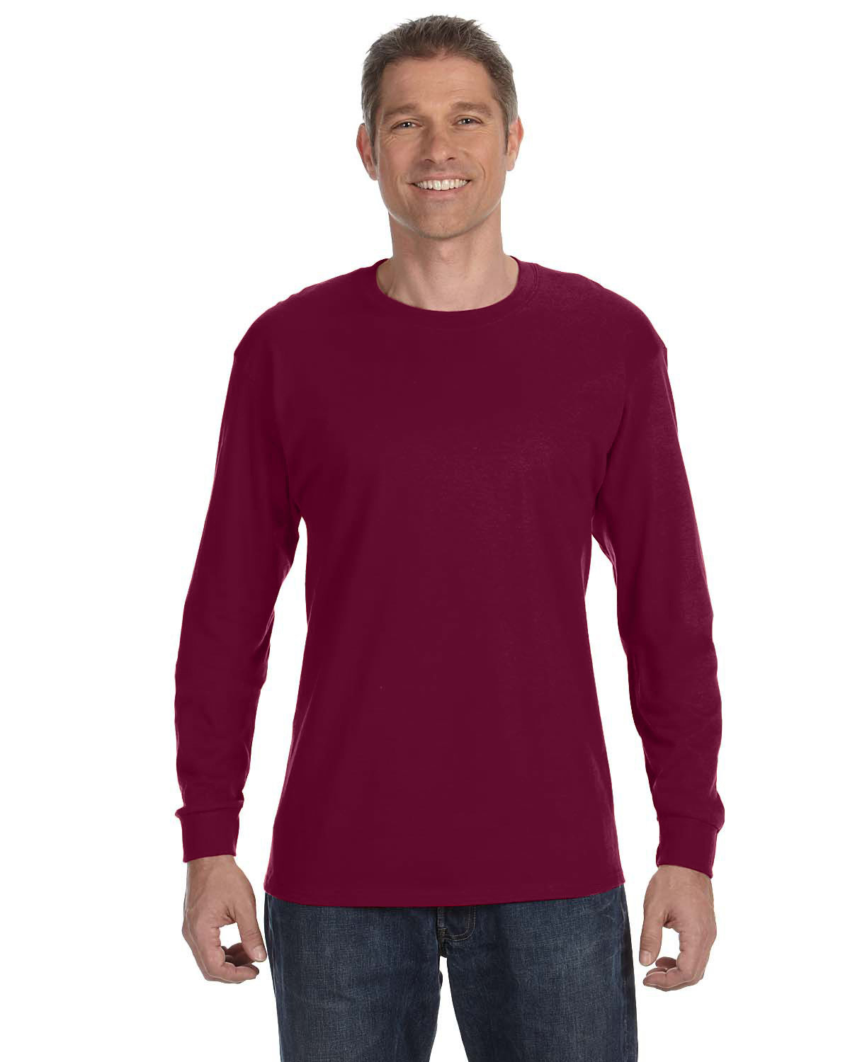 Gildan Adult Heavy Cotton™ Long-Sleeve T-Shirt MAROON 
