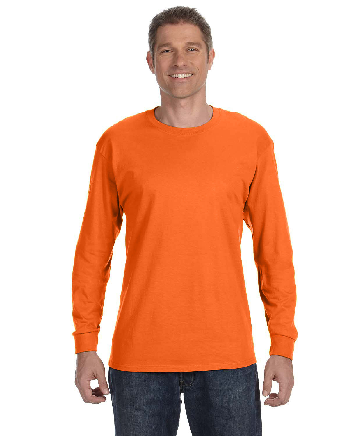Gildan Adult Heavy Cotton™ Long-Sleeve T-Shirt S ORANGE 