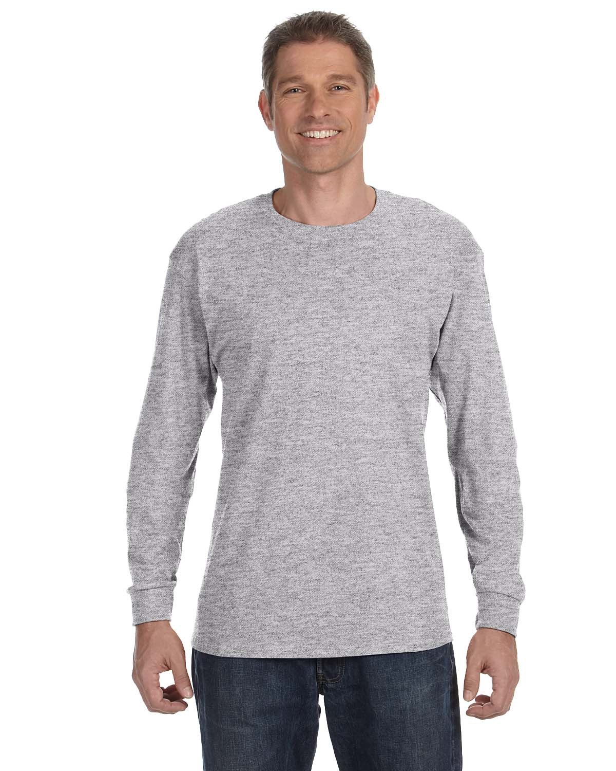 Gildan Adult Heavy Cotton™ Long-Sleeve T-Shirt SPORT GREY 