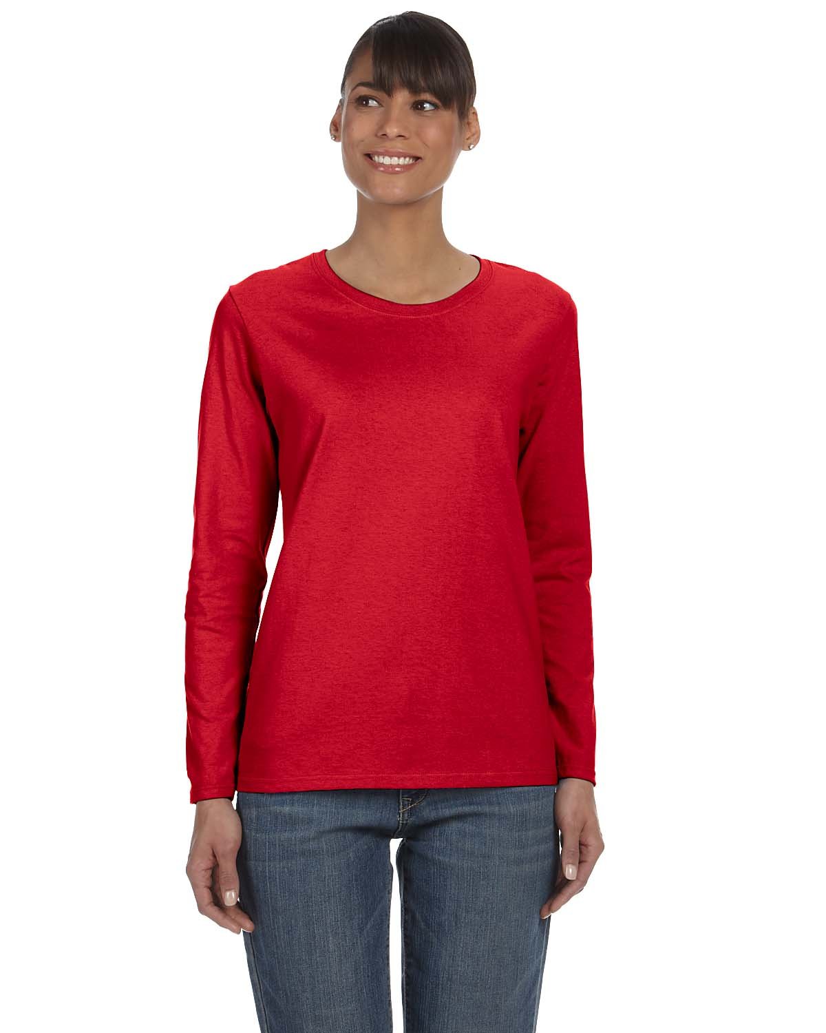 Gildan Ladies' Heavy Cotton™ Long-Sleeve T-Shirt red 