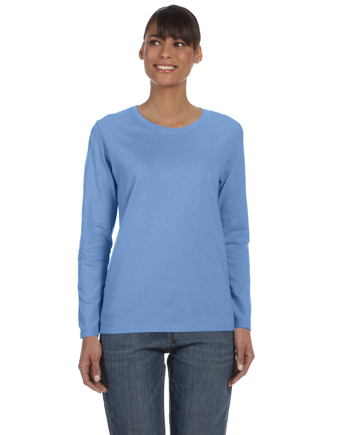 Gildan Ladies' Heavy Cotton™ Long-Sleeve T-Shirt CAROLINA BLUE 