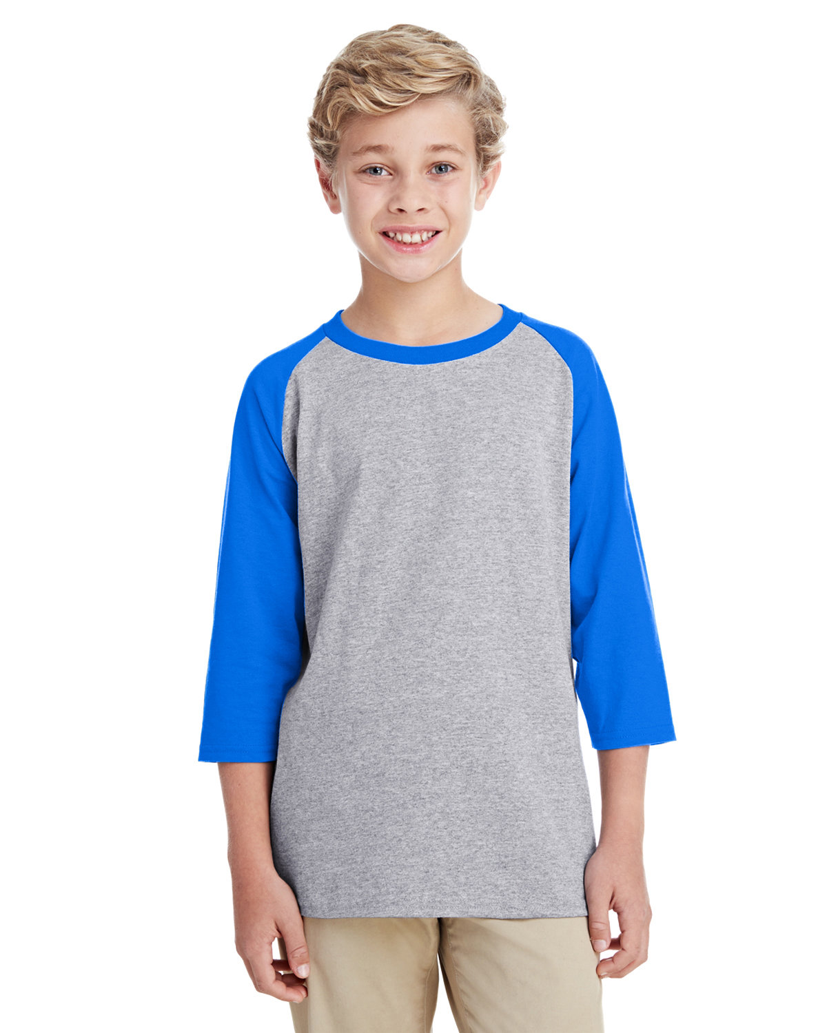 Gildan Youth Heavy Cotton™ 3/4-Raglan Sleeve T-Shirt | alphabroder