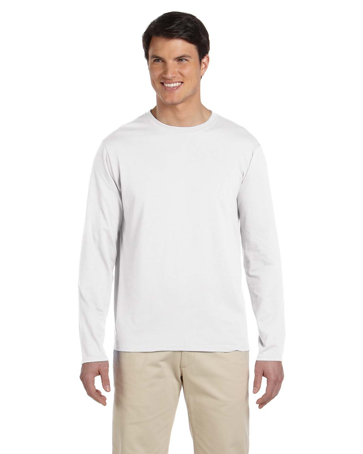 Gildan Adult Softstyle® Long-Sleeve T-Shirt WHITE 