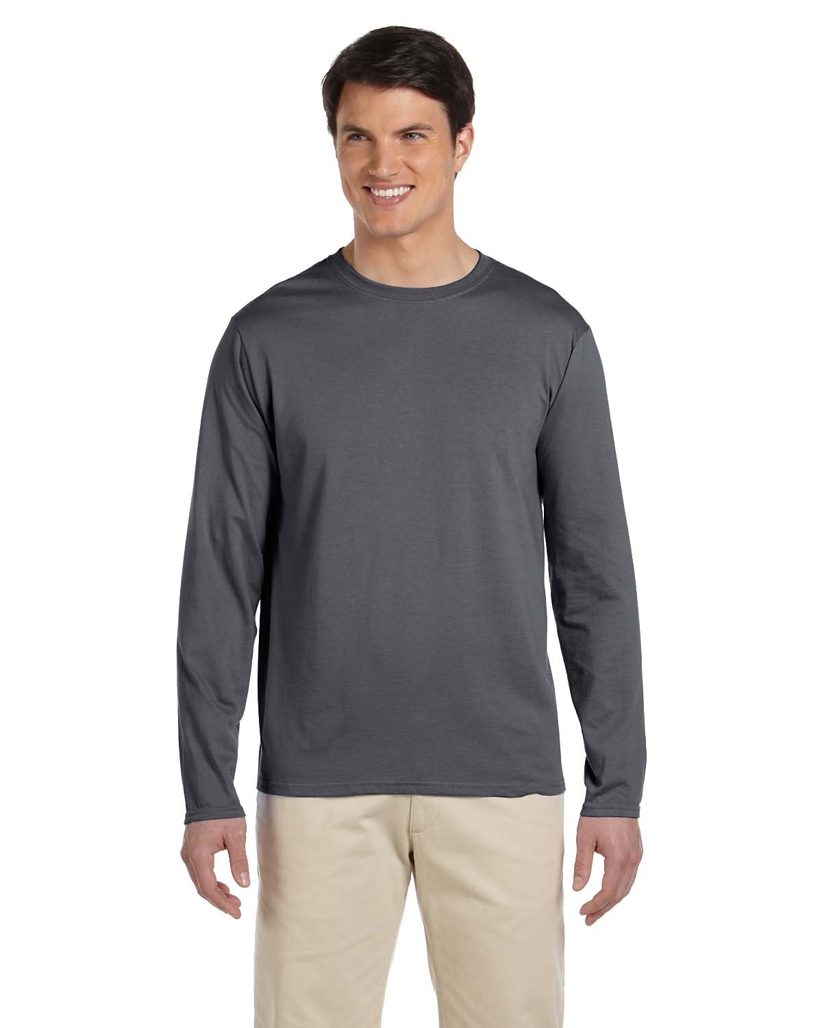 Gildan Adult Softstyle® Long-Sleeve T-Shirt CHARCOAL 