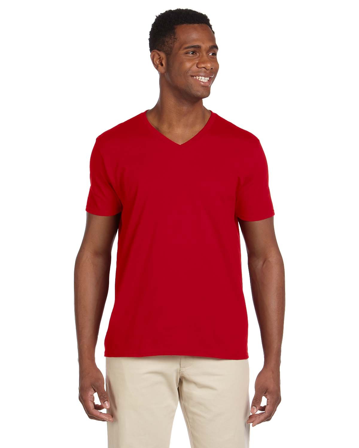 Gildan Adult Softstyle® V-Neck T-Shirt CHERRY RED 