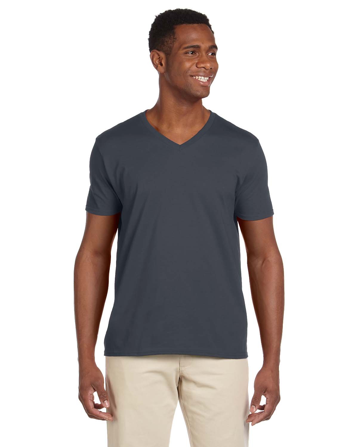 Gildan Adult Softstyle® V-Neck T-Shirt CHARCOAL 
