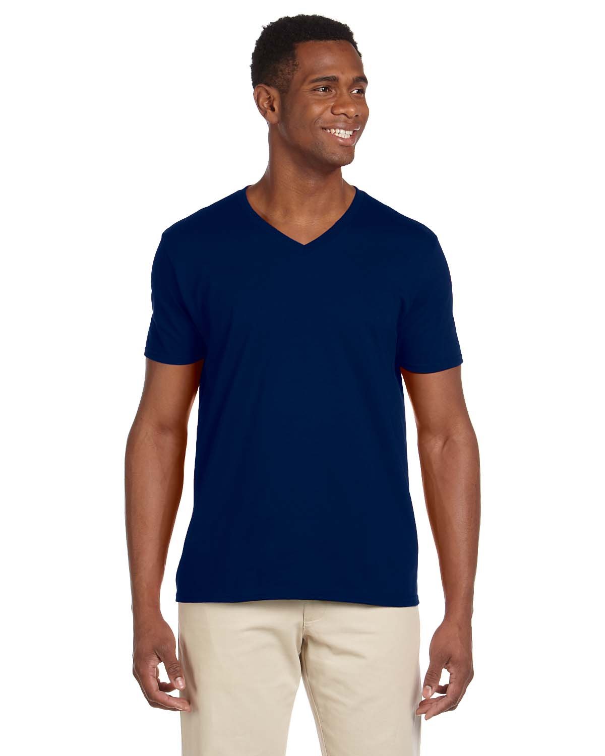 Gildan Adult Softstyle® V-Neck T-Shirt NAVY 