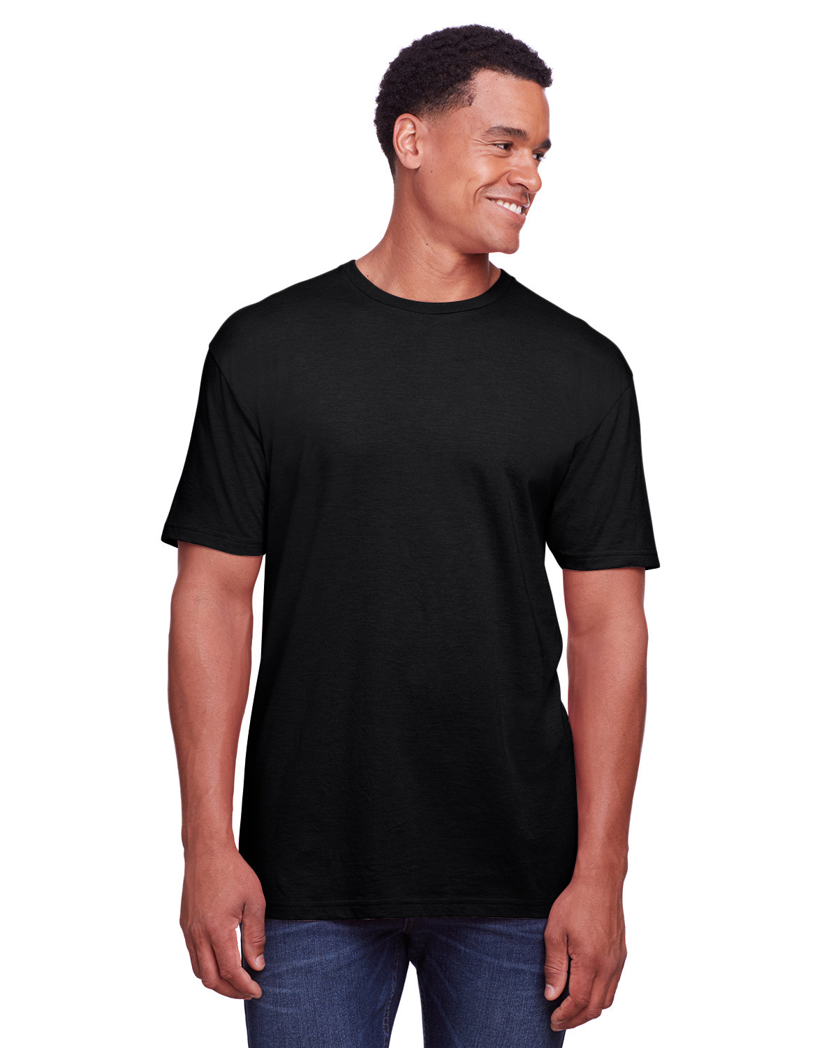 Gildan Men's Softstyle CVC T-Shirt PITCH BLACK 