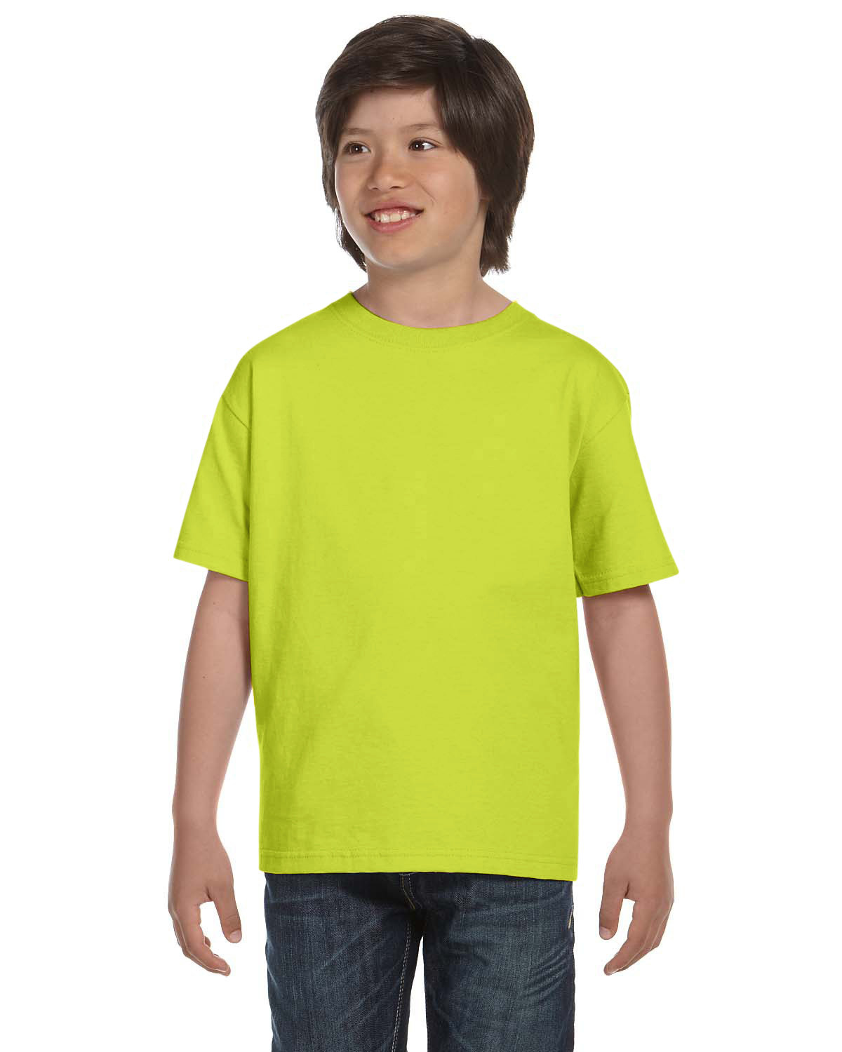 Gildan Youth 50/50 T-Shirt SAFETY GREEN 
