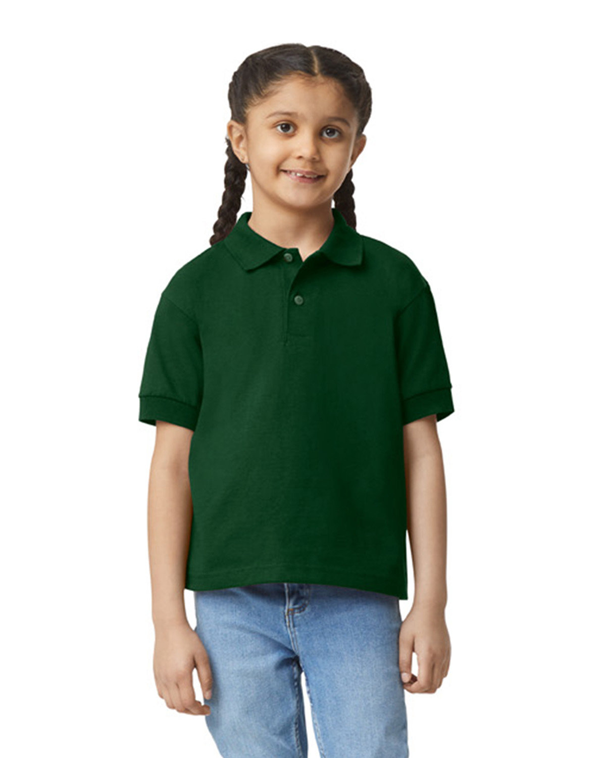 Gildan Youth 6 oz., 50/50 Jersey Polo forest green 