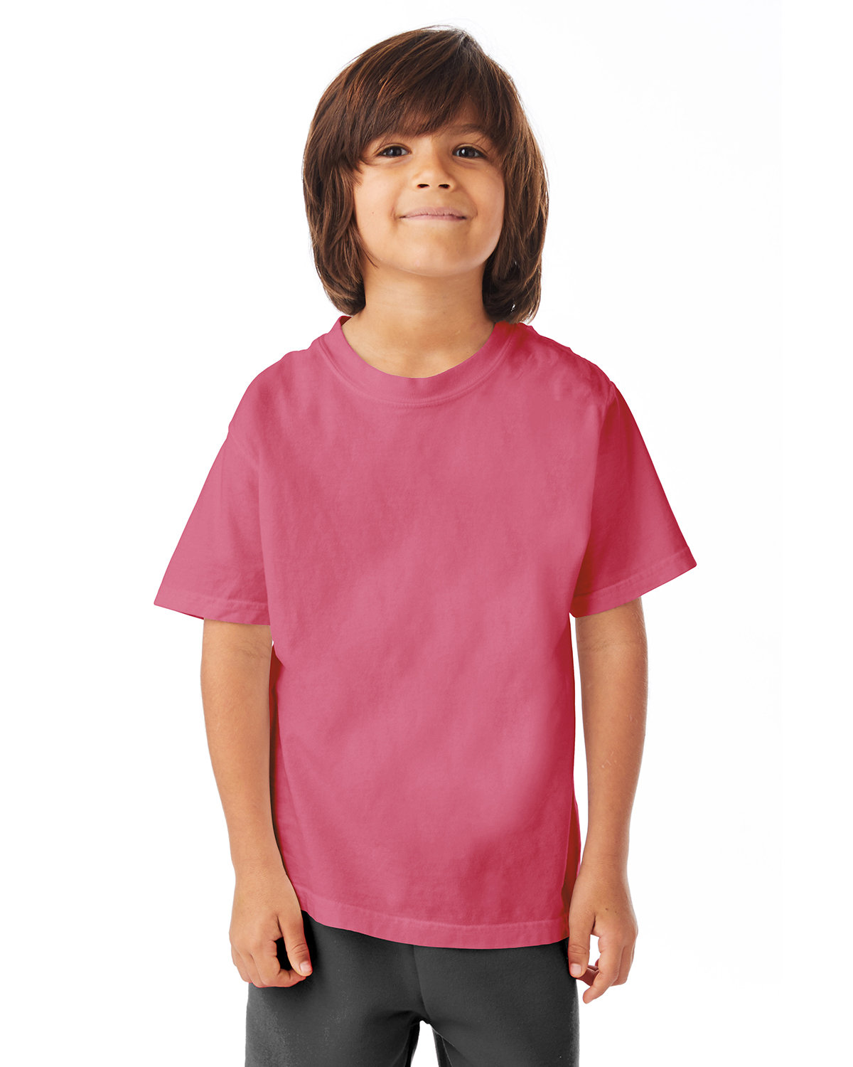 ComfortWash by Hanes Youth Garment-Dyed T-Shirt CORAL CRAZE 