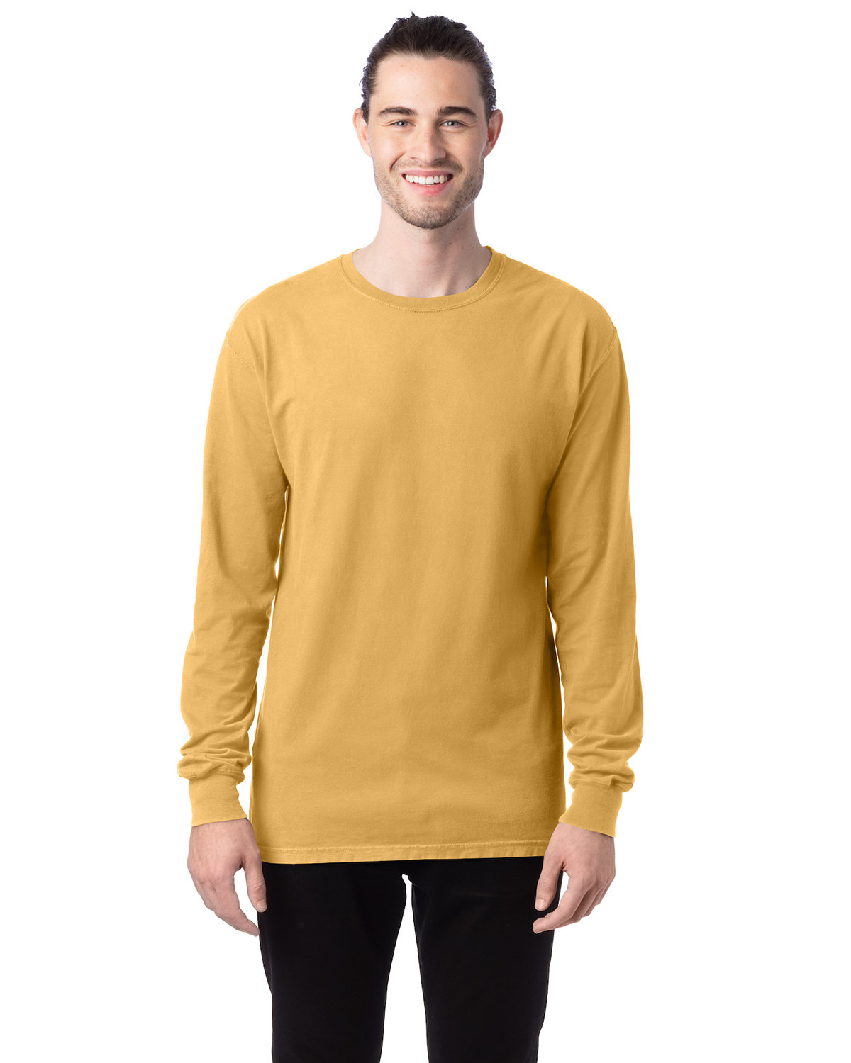 ComfortWash by Hanes Unisex Garment-Dyed Long-Sleeve T-Shirt ARTISAN GOLD 