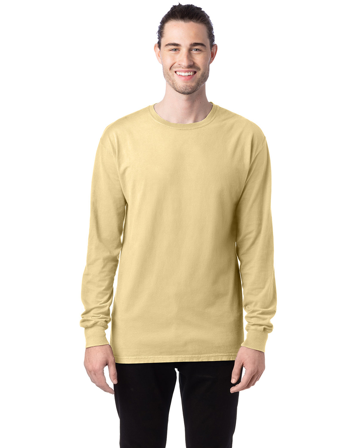ComfortWash by Hanes Unisex Garment-Dyed Long-Sleeve T-Shirt SUMMER SQSH YLW 