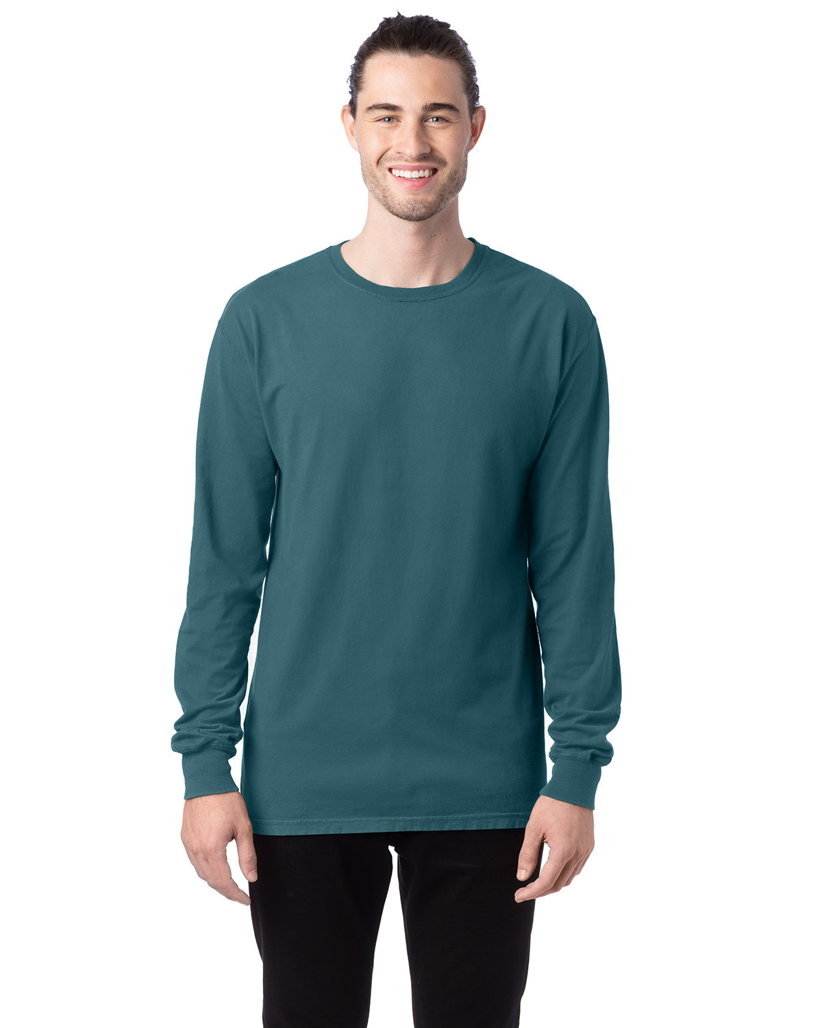 ComfortWash by Hanes Unisex Garment-Dyed Long-Sleeve T-Shirt CACTUS 