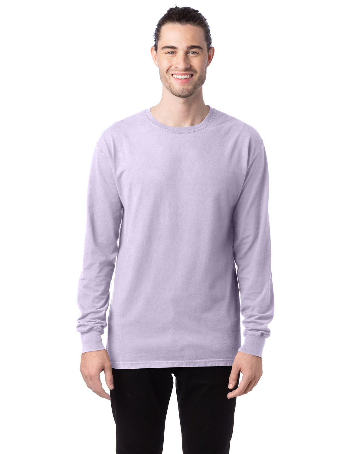 ComfortWash by Hanes Unisex Garment-Dyed Long-Sleeve T-Shirt FUTURE LAVENDER 
