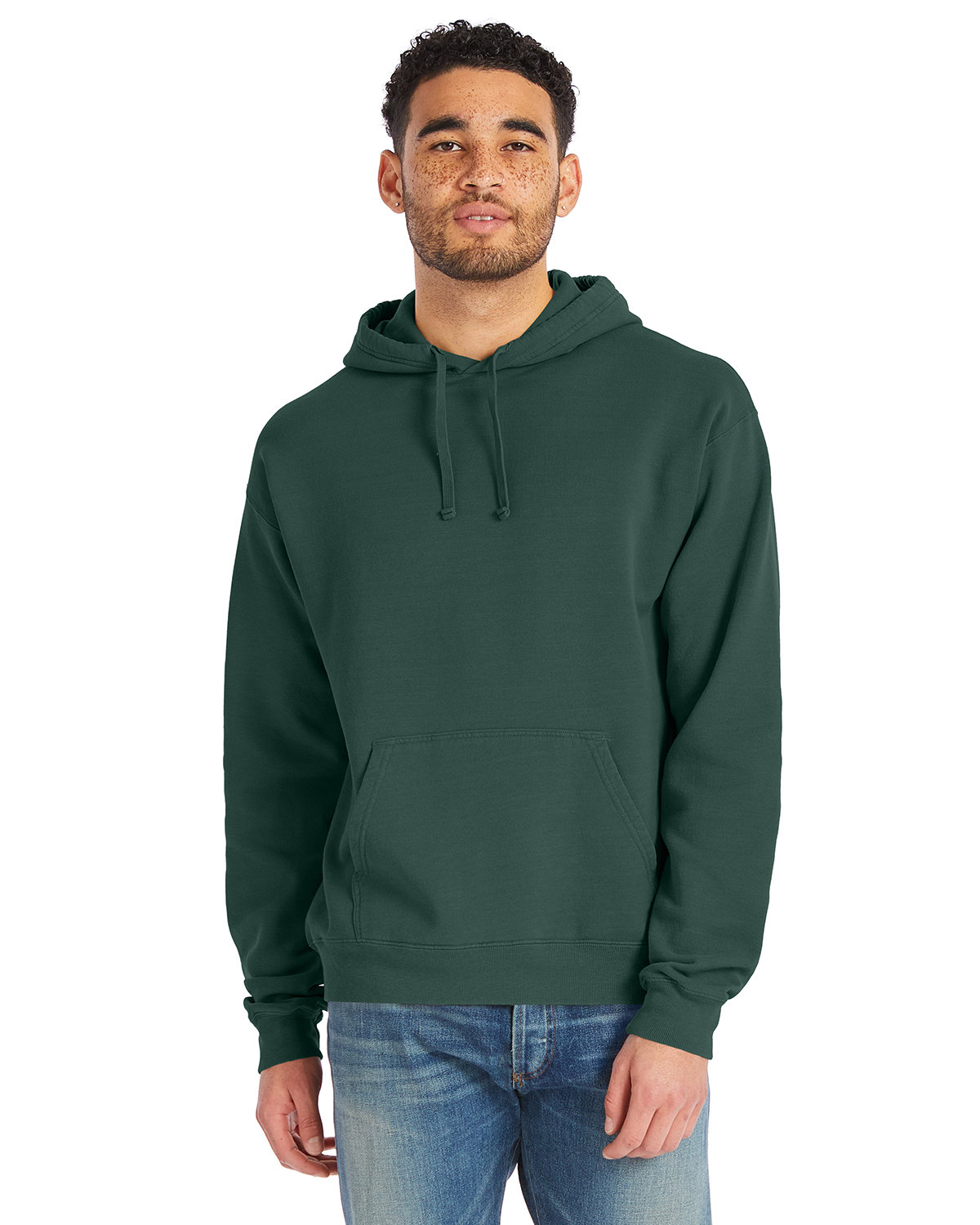 ComfortWash by Hanes Unisex Pullover Hooded Sweatshirt FIELD GREEN 