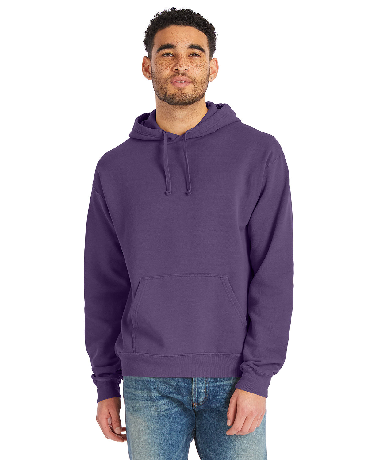 ComfortWash by Hanes Unisex Pullover Hooded Sweatshirt GRAPE SODA 