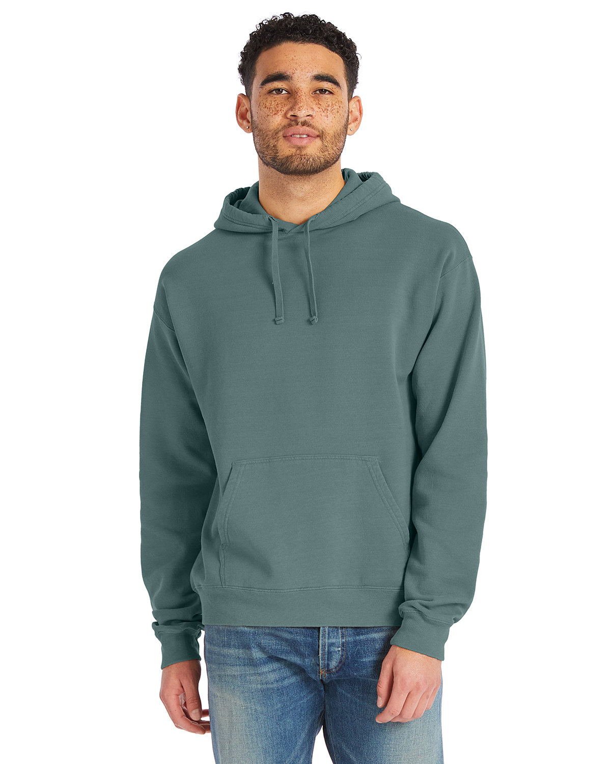 ComfortWash by Hanes Unisex Pullover Hooded Sweatshirt CYPRESS GREEN 