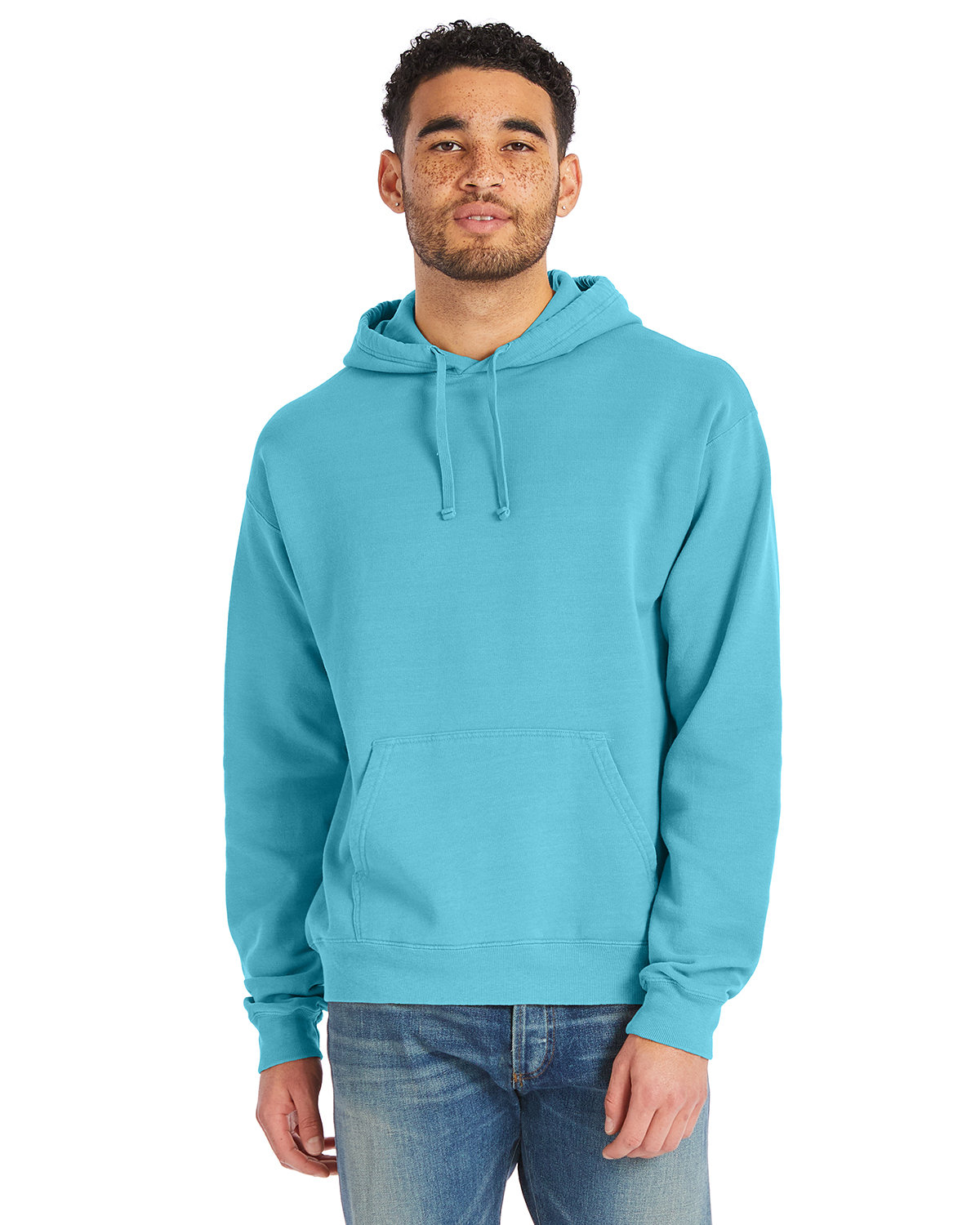 ComfortWash by Hanes Unisex Pullover Hooded Sweatshirt FRESHWATER 