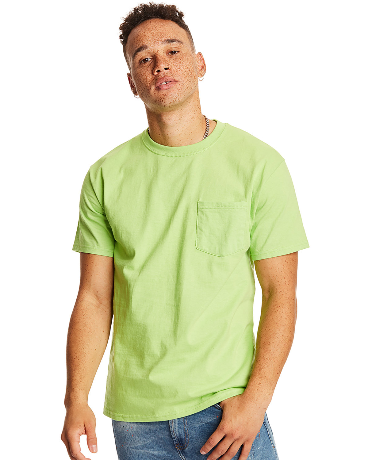 Hanes Men's Authentic-T Pocket T-Shirt lime 