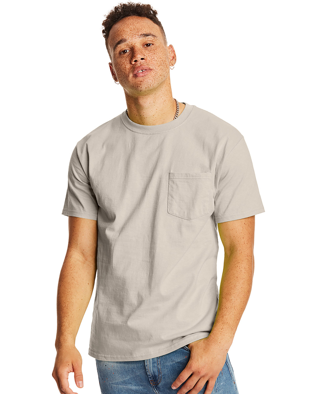 Hanes Men's Authentic-T Pocket T-Shirt sand 