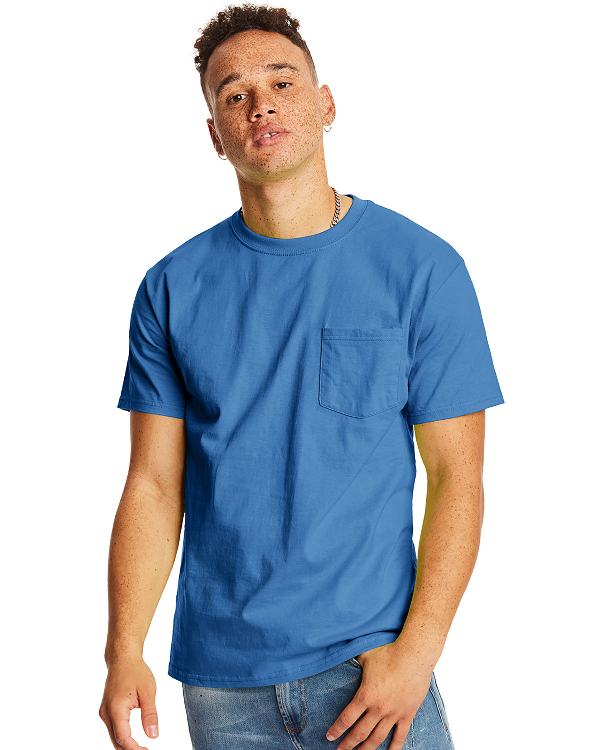 Hanes Men's Authentic-T Pocket T-Shirt denim blue 