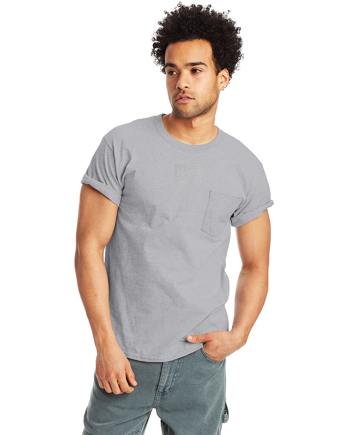 Hanes Men's Authentic-T Pocket T-Shirt ash 