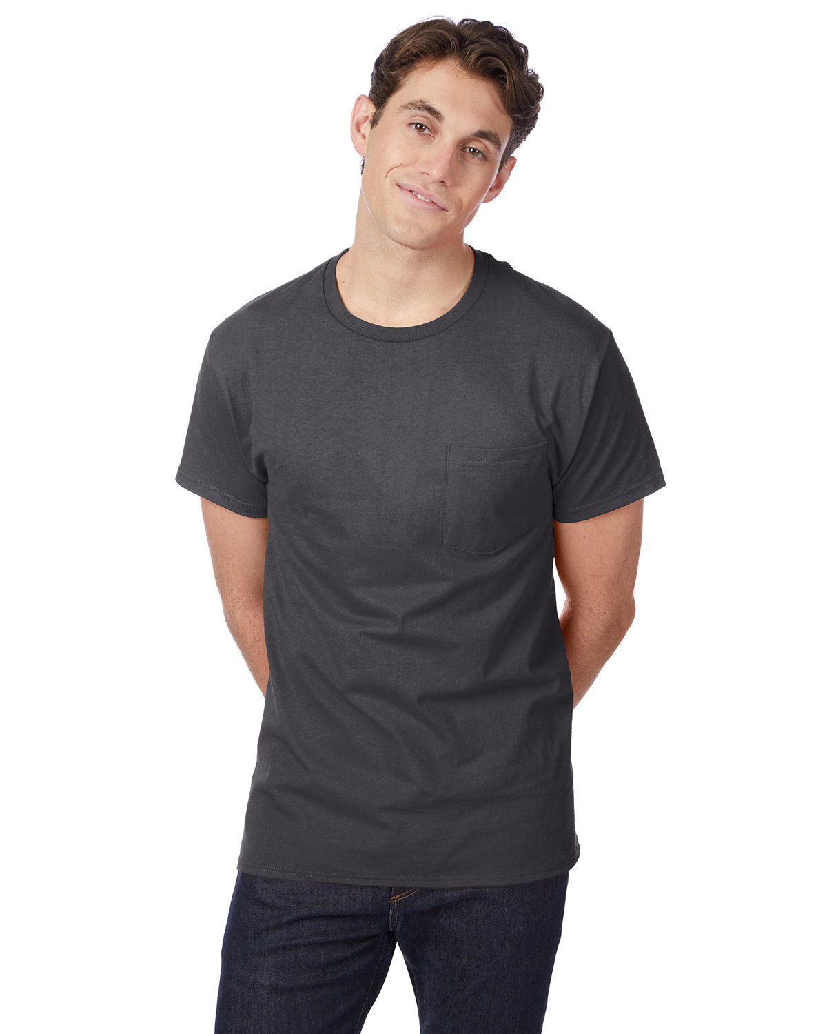Hanes Men's Authentic-T Pocket T-Shirt smoke gray 