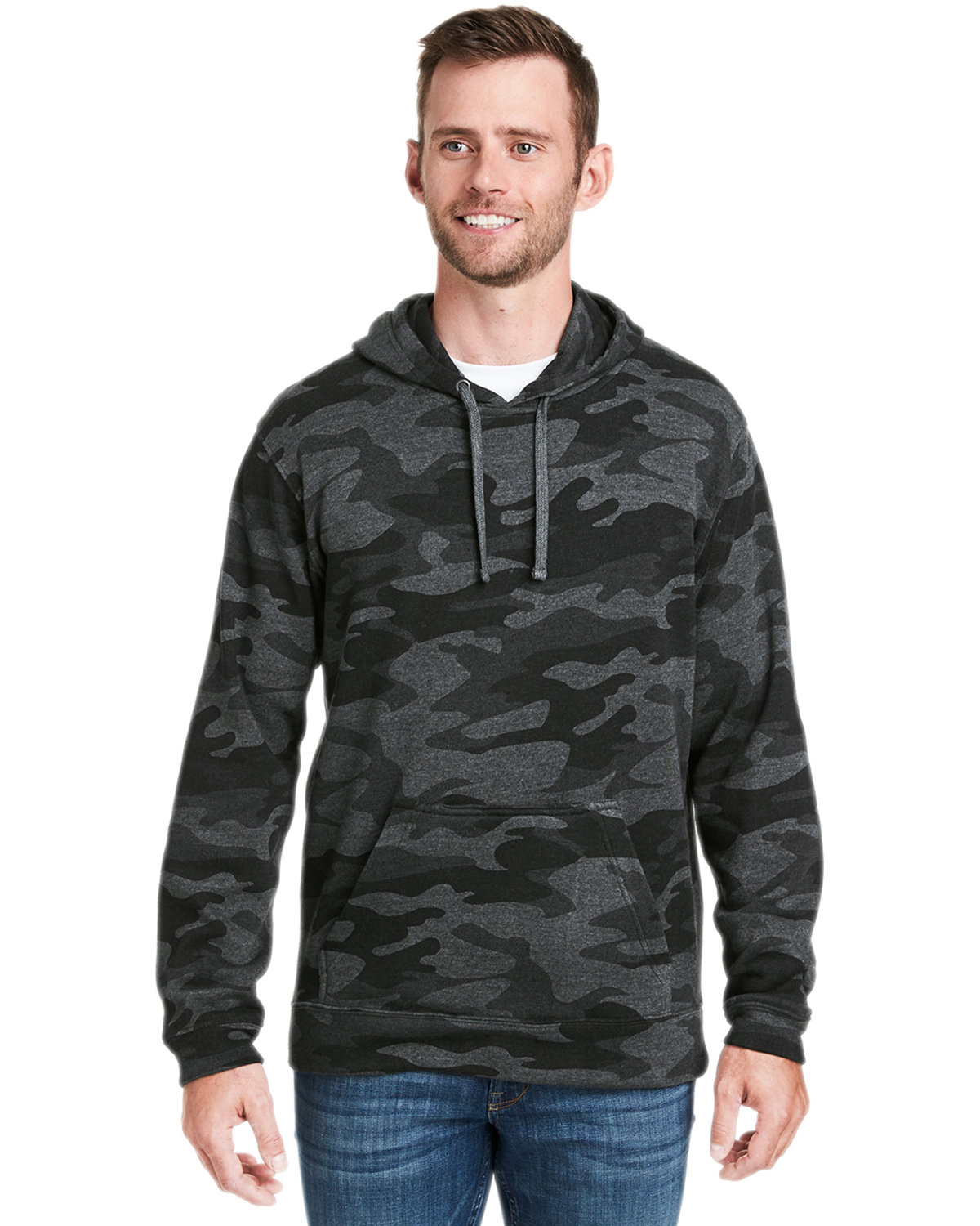 alphabroder Hooded America | Adult Sweatshirt Fleece Tailgate Pullover J