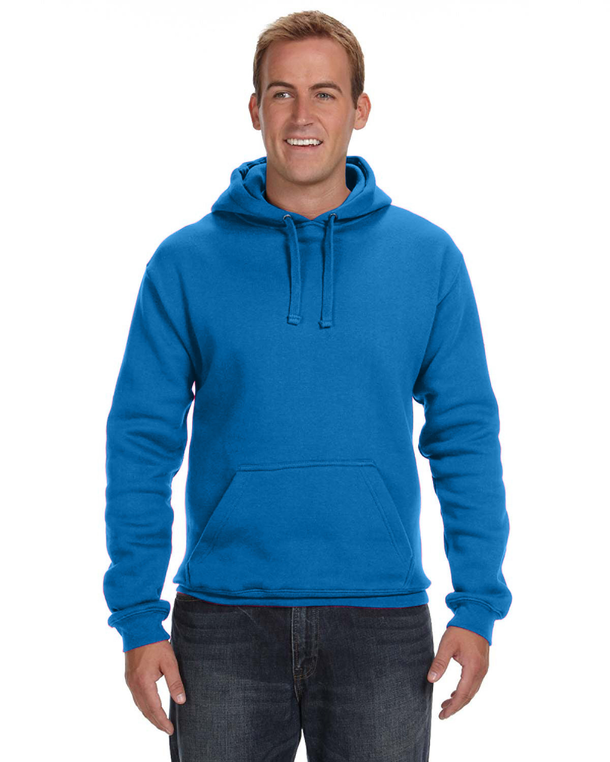 J America Adult Premium Fleece Pullover Hooded Sweatshirt ROYAL 