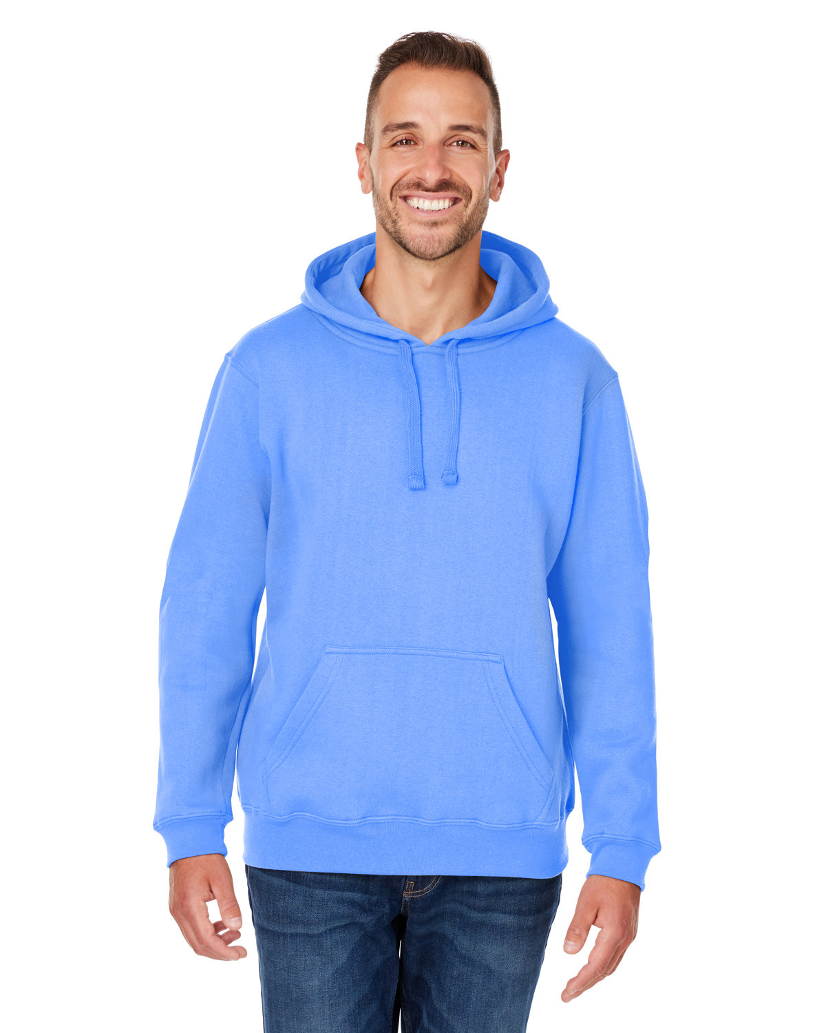 J America Adult Premium Fleece Pullover Hooded Sweatshirt CAROLINA BLUE 