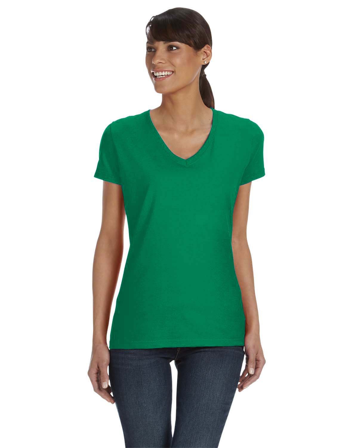 Fruit of the Loom Ladies' HD Cotton™ V-Neck T-Shirt KELLY 