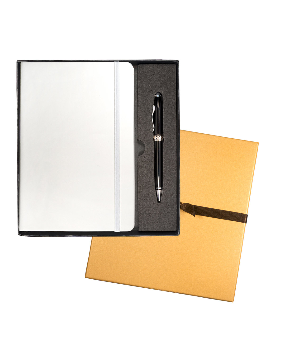 Leeman Tuscany™ Journal And Executive Stylus Pen Set white 