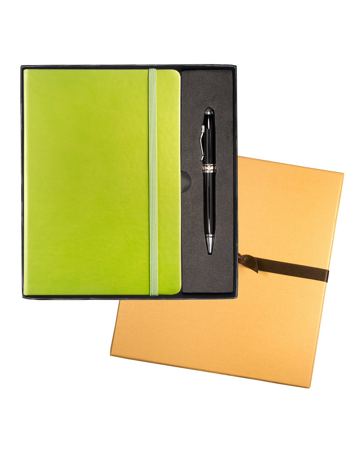 Leeman Tuscany™ Journal And Executive Stylus Pen Set lime green 