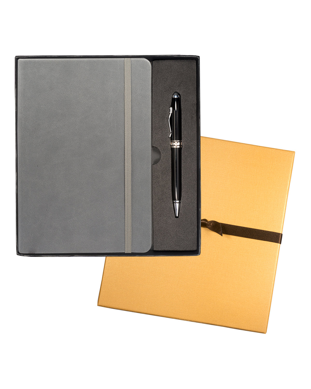 Leeman Tuscany™ Journal And Executive Stylus Pen Set gray 