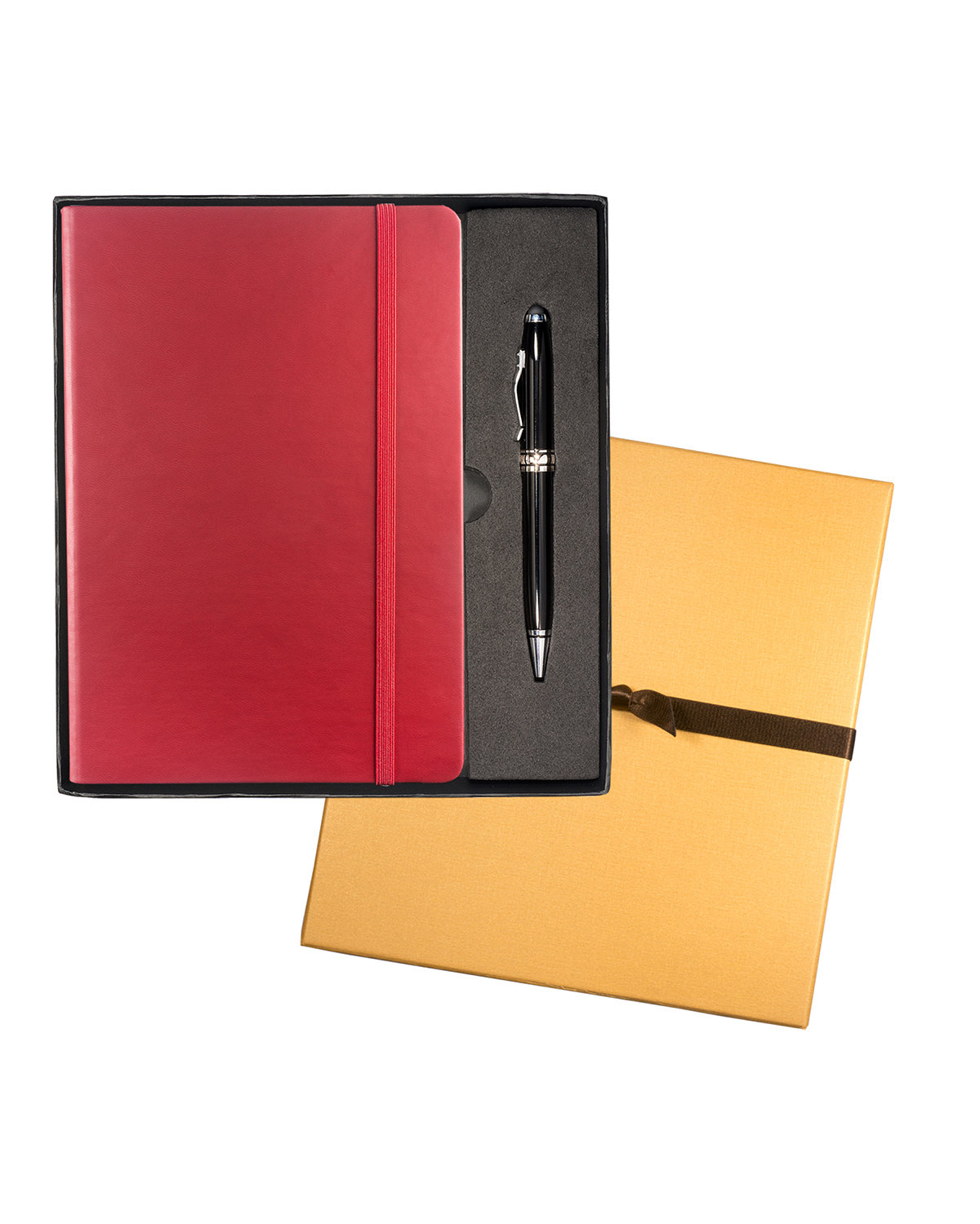 Leeman Tuscany™ Journal And Executive Stylus Pen Set red 