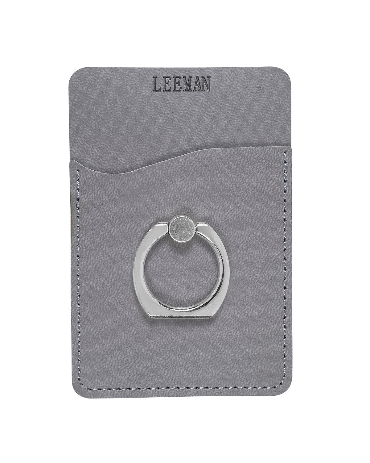 Leeman Tuscany™ Card Holder With Metal Ring Phone Stand gray 