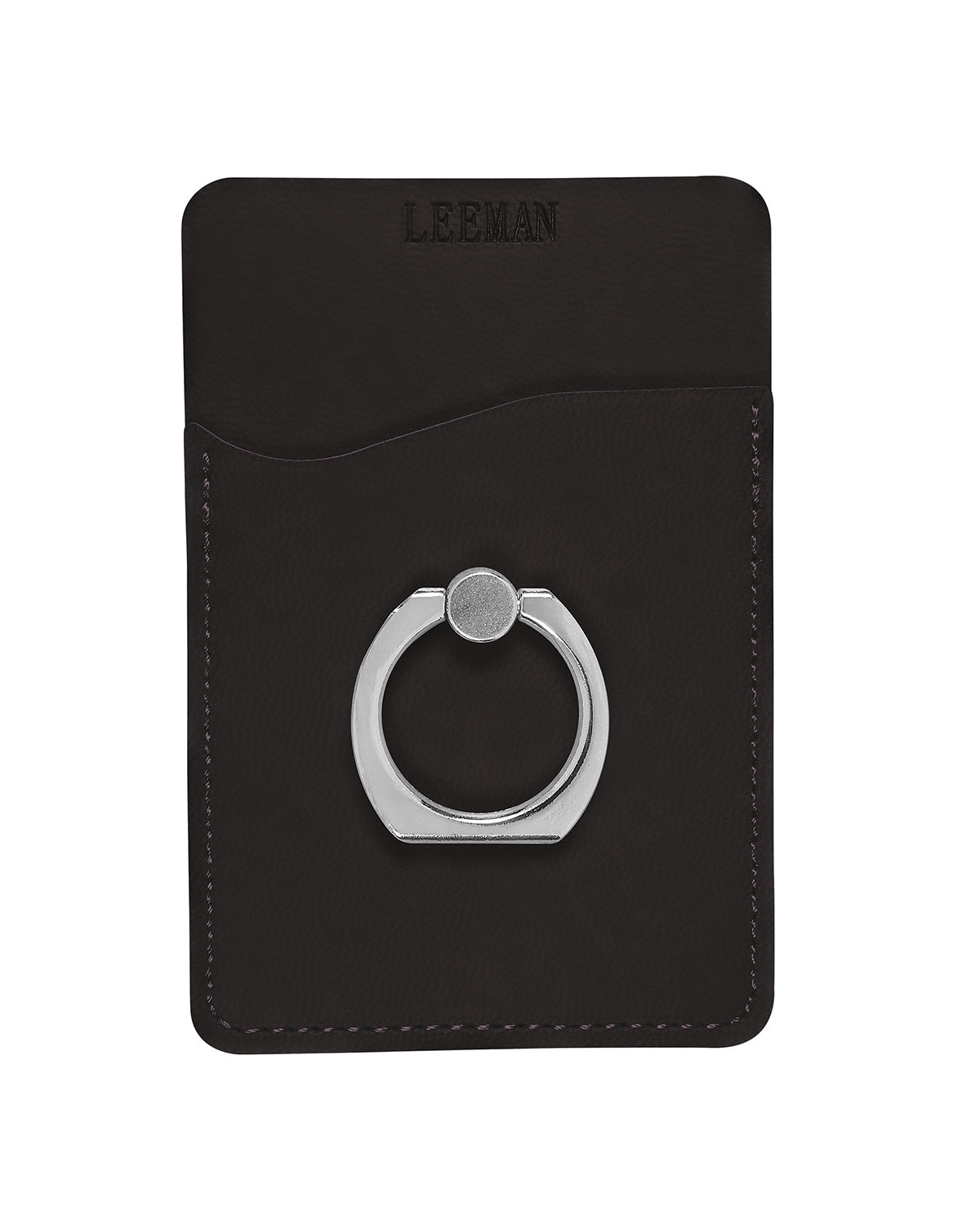 Leeman Tuscany™ Card Holder With Metal Ring Phone Stand black 