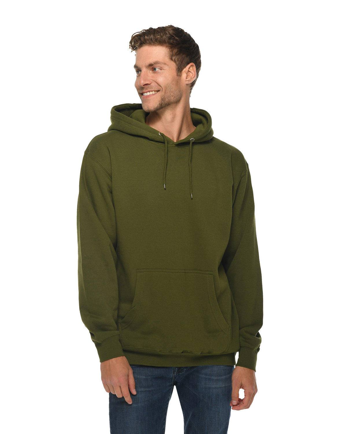 Lane Seven Unisex Premium Pullover Hooded Sweatshirt ARMY GREEN 