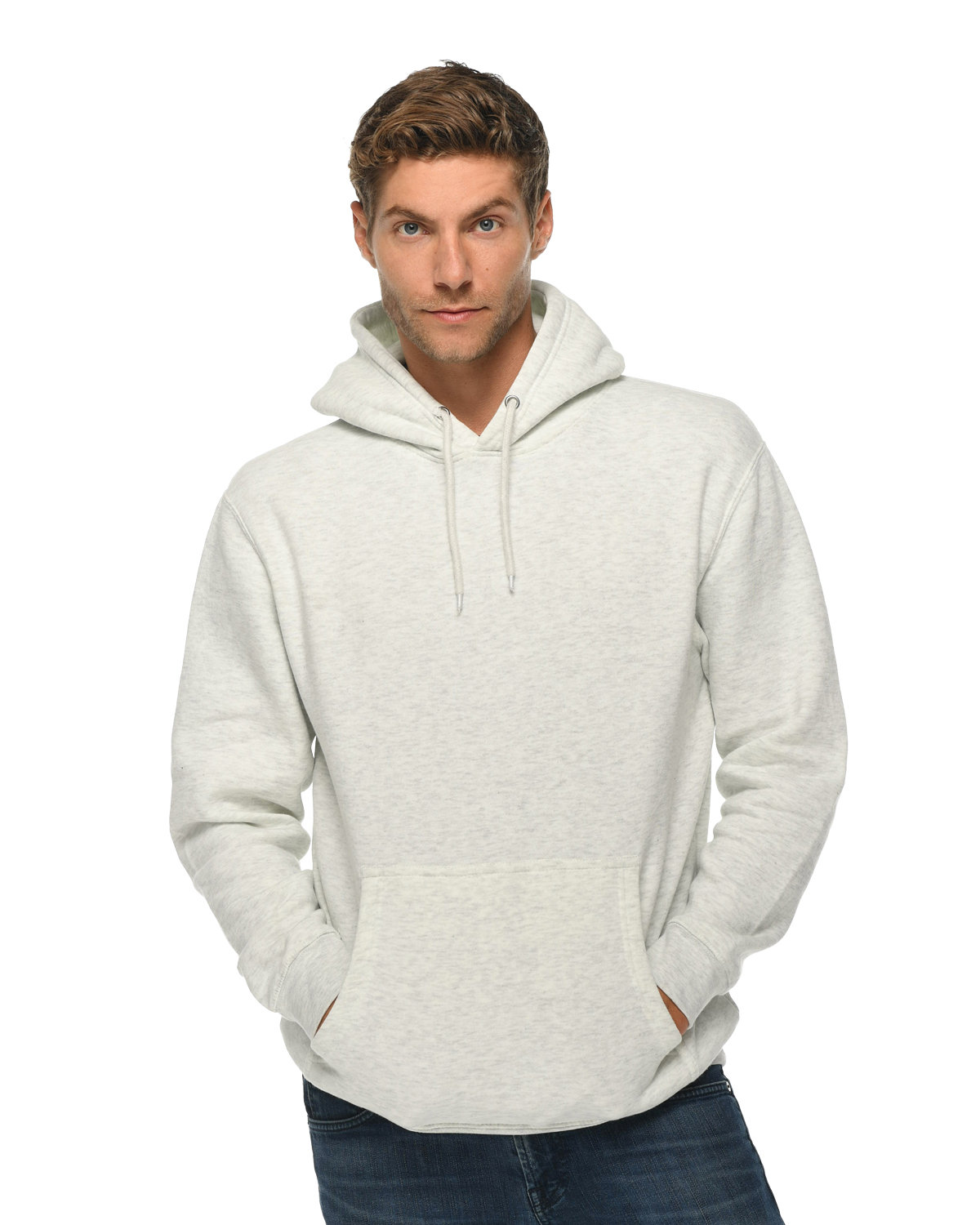 Lane Seven Unisex Premium Pullover Hooded Sweatshirt OATMEAL HEATHER 