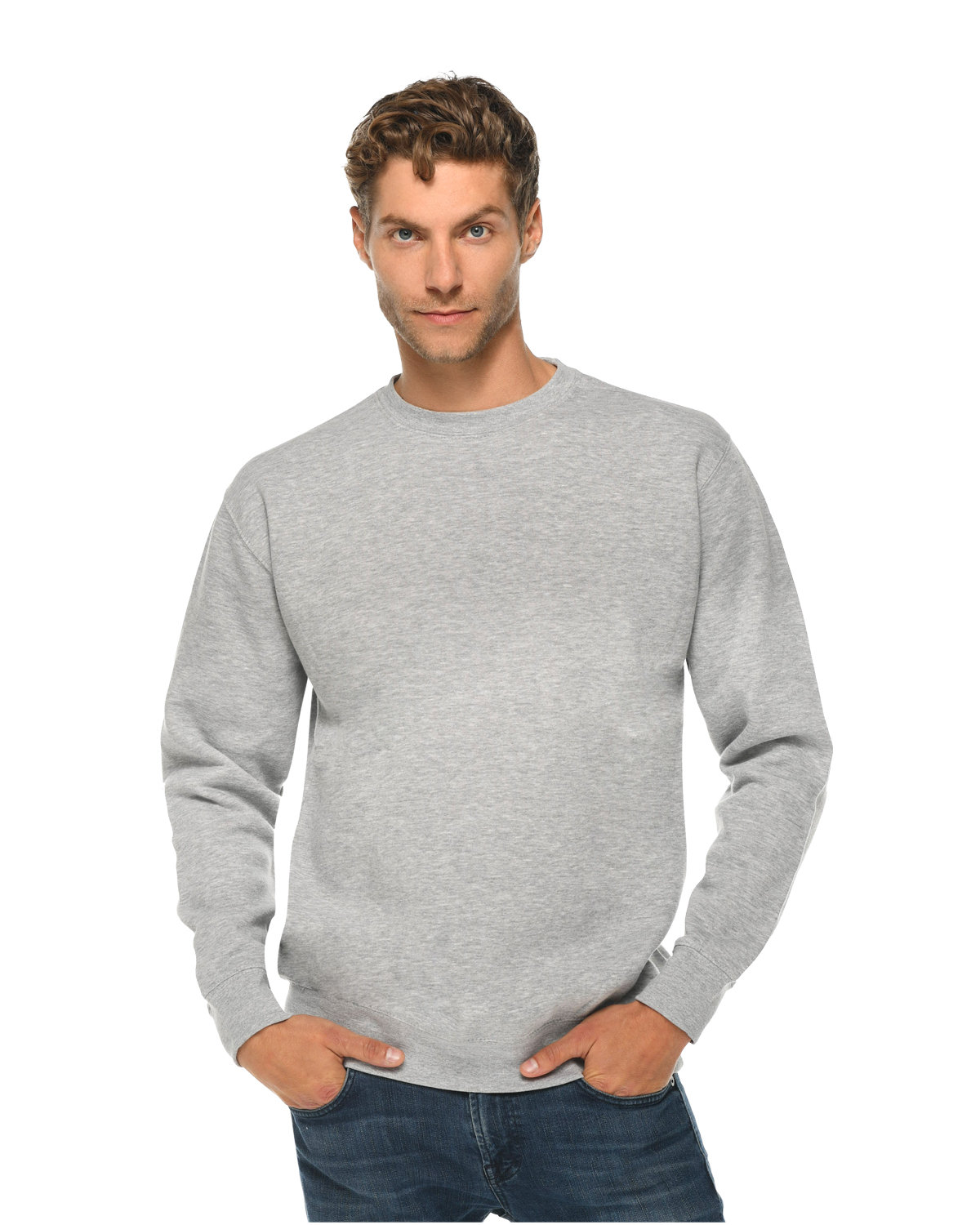 Lane Seven Unisex Premium Crewneck Sweatshirt HEATHER GREY 