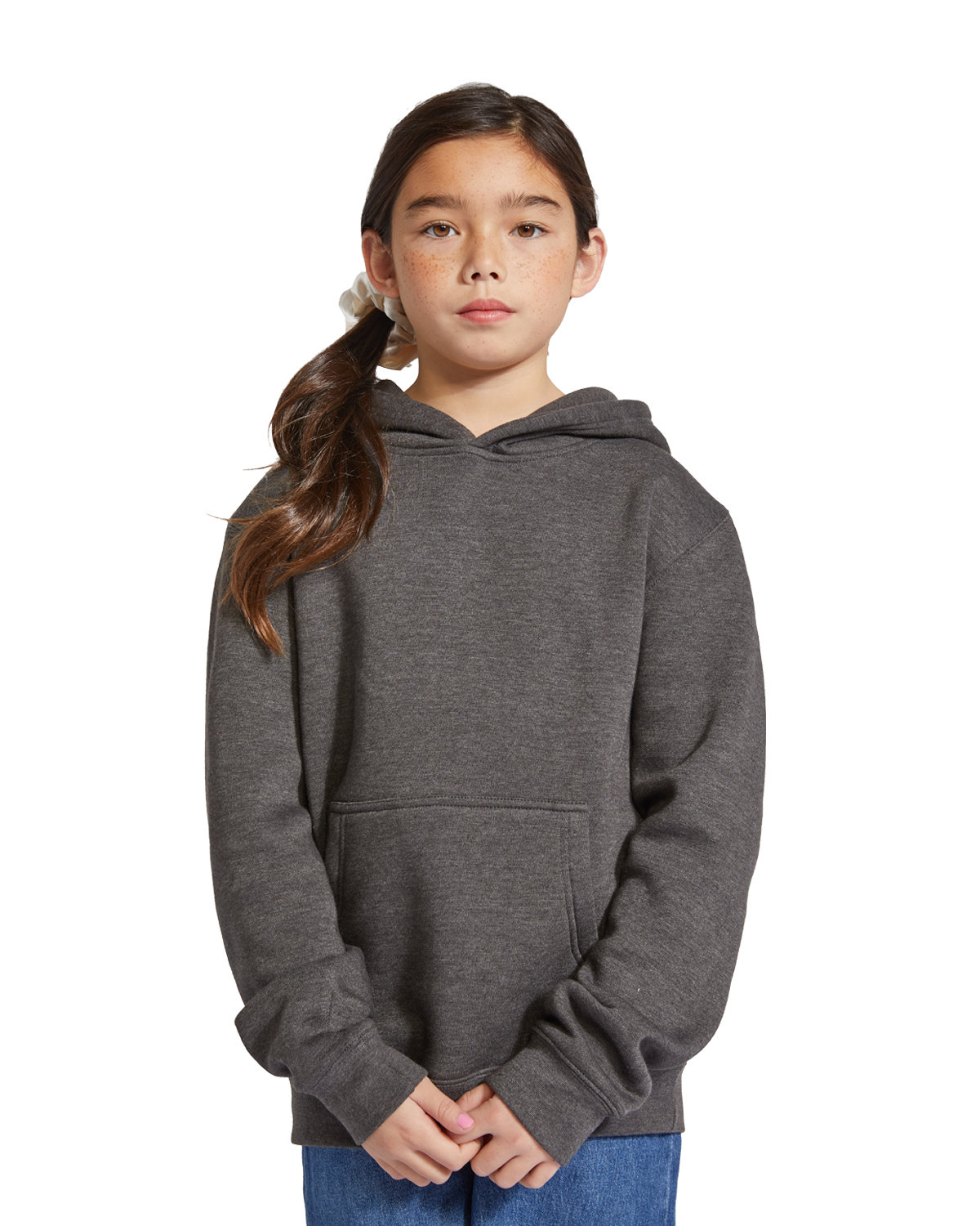 Lane Seven Youth Premium Pullover Hooded Sweatshirt CHARCOAL HEATHER 