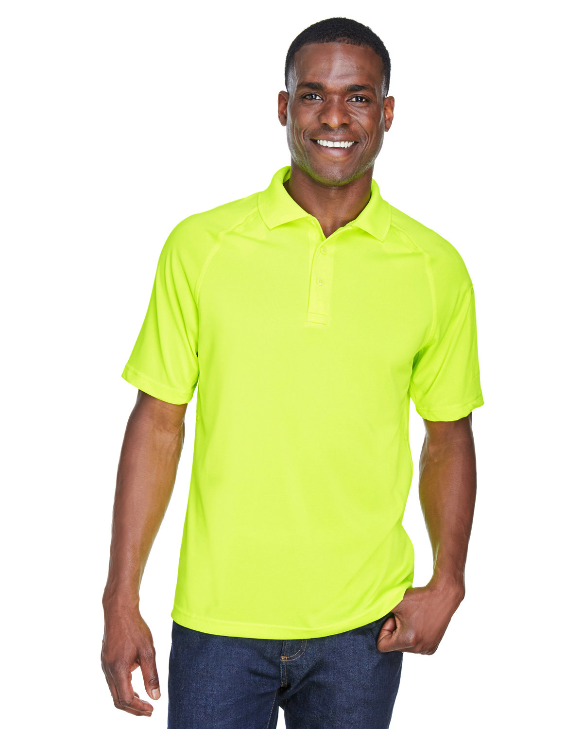 Harriton Adult Tactical Performance Polo SAFETY YELLOW 