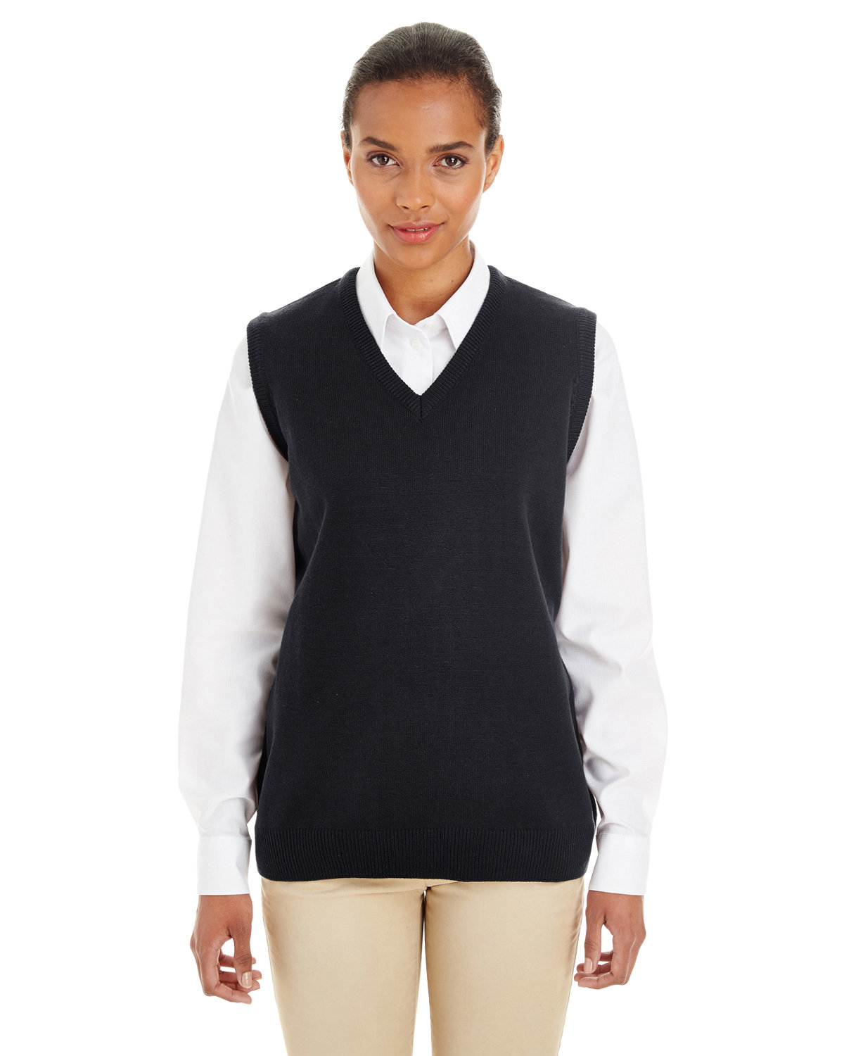 Harriton Ladies' Pilbloc™ V-Neck Sweater Vest | alphabroder