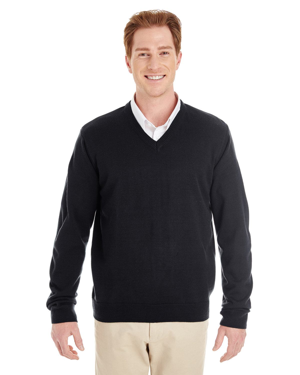 Harriton Men's Pilbloc™ V-Neck Sweater BLACK 
