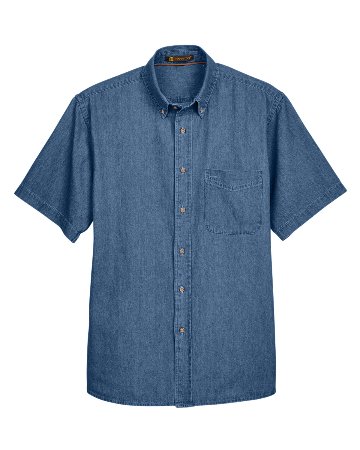 Harriton Men's Short-Sleeve Denim Shirt | alphabroder