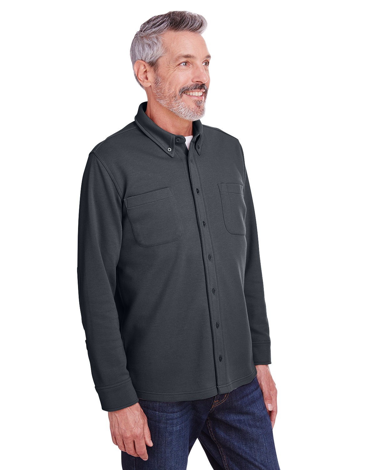 Harriton Adult StainBloc Pique Fleece Shirt Jacket M708 Long Sleeves XS-4XL