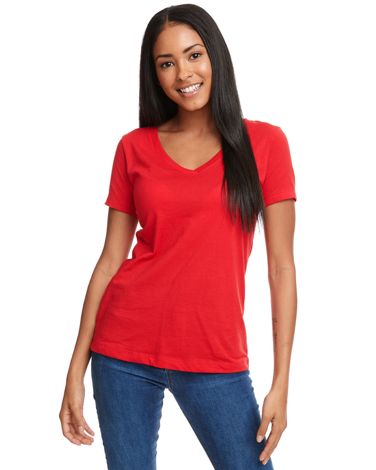 Next Level Apparel Ladies' Ideal V red 